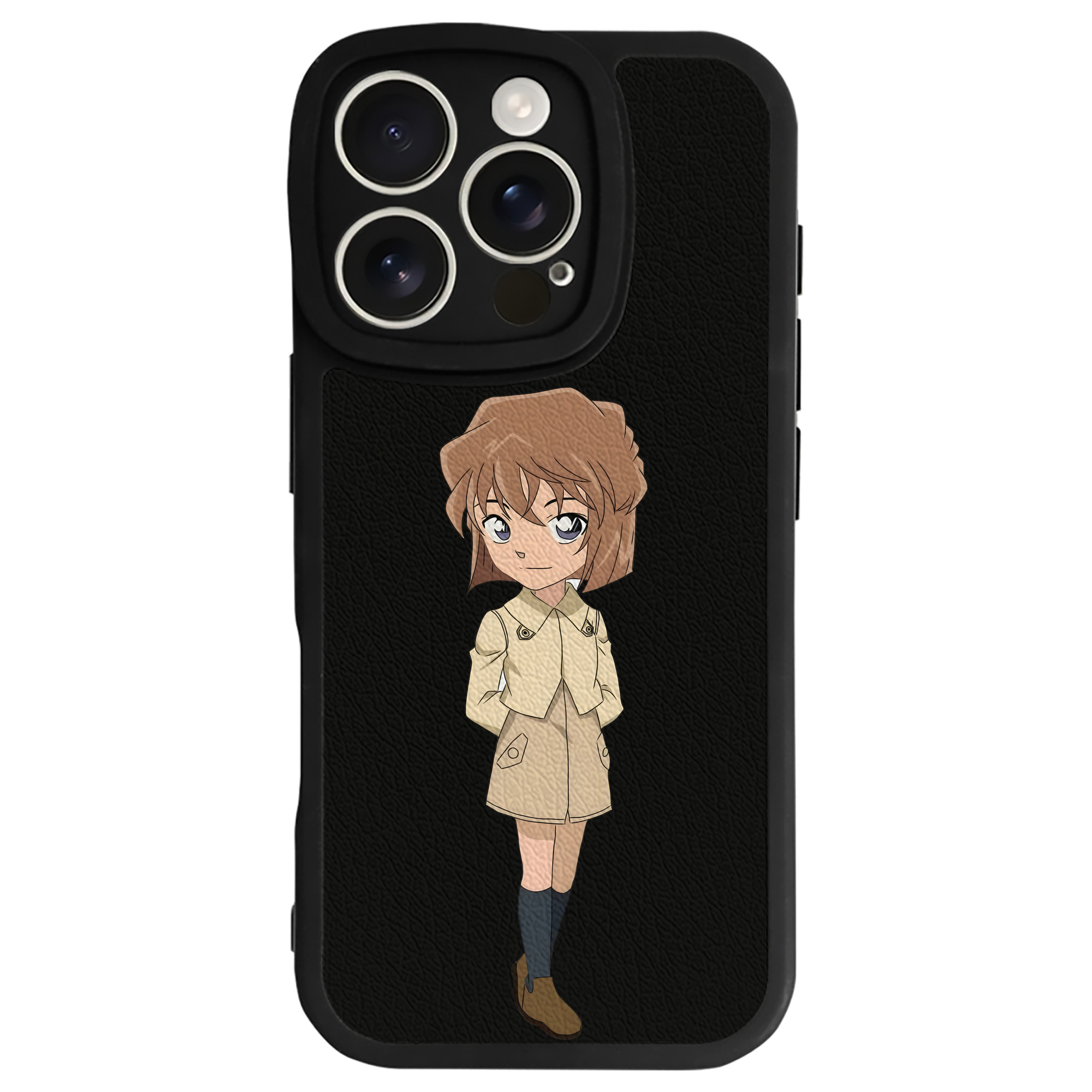 （画像用） 名探偵コナン 灰原 哀 はいばら あい Detective Conan Anita Hailey、Vi Graythorn Haibara Ai 【iPhone 16シリーズ対応】シリコンスマホケース（レザー調） 材質：シリコン